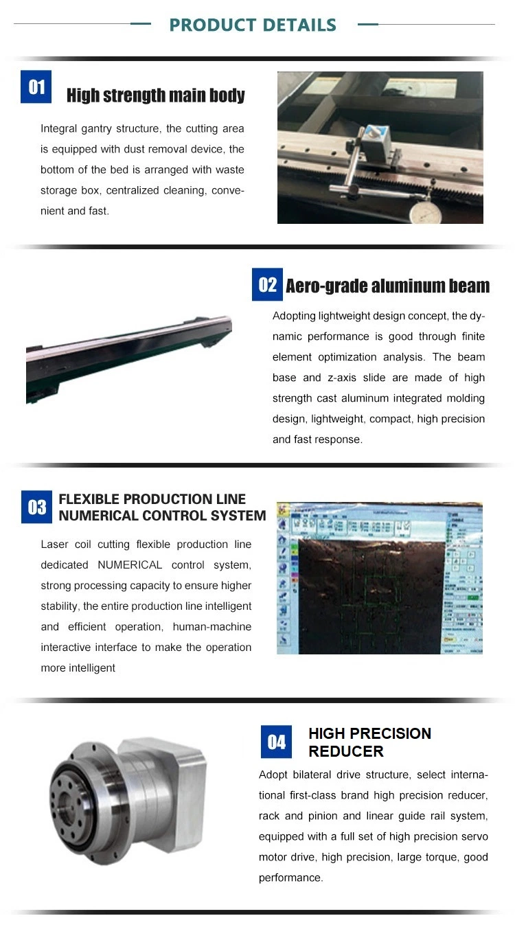 Coil Automatic Feed Laser Cutting Machine with Conveyor Cutting Platform